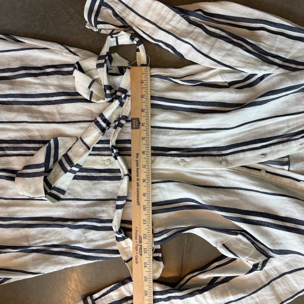 Zara woman long striped linen mix dress XS - Picture 4 of 6